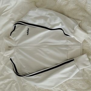Adidas white track jacket, M
